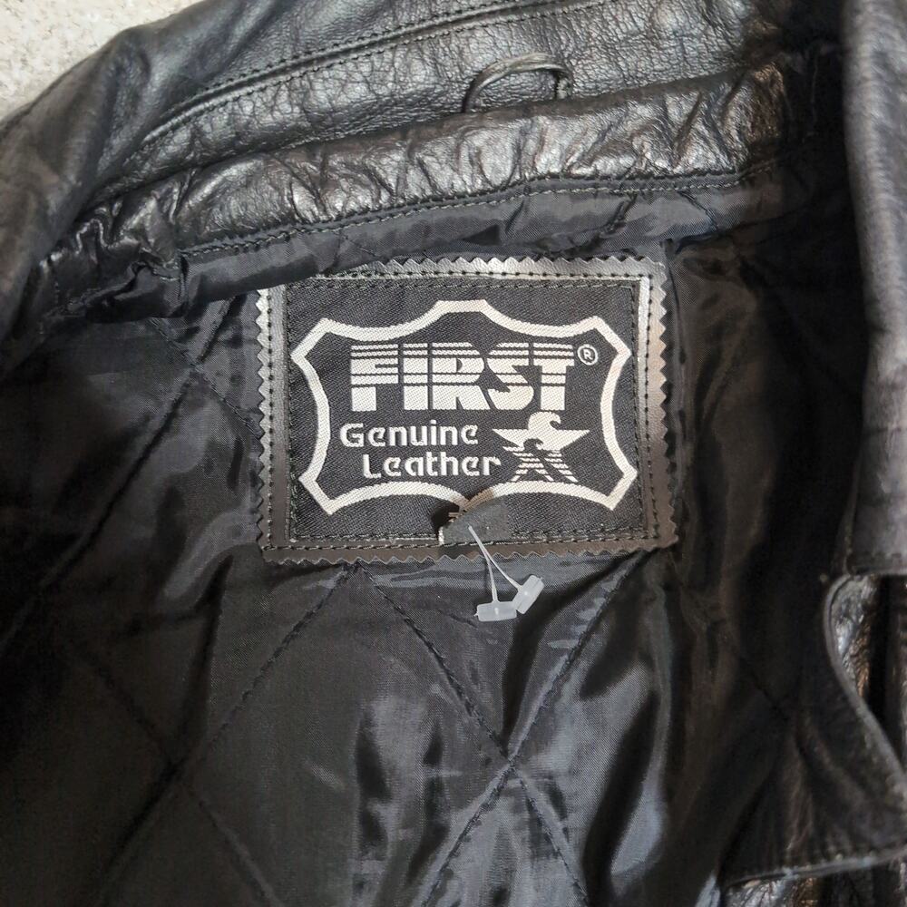 Cropped Leather Fringe Jacket Biker Vintage - Picture 5 of 8